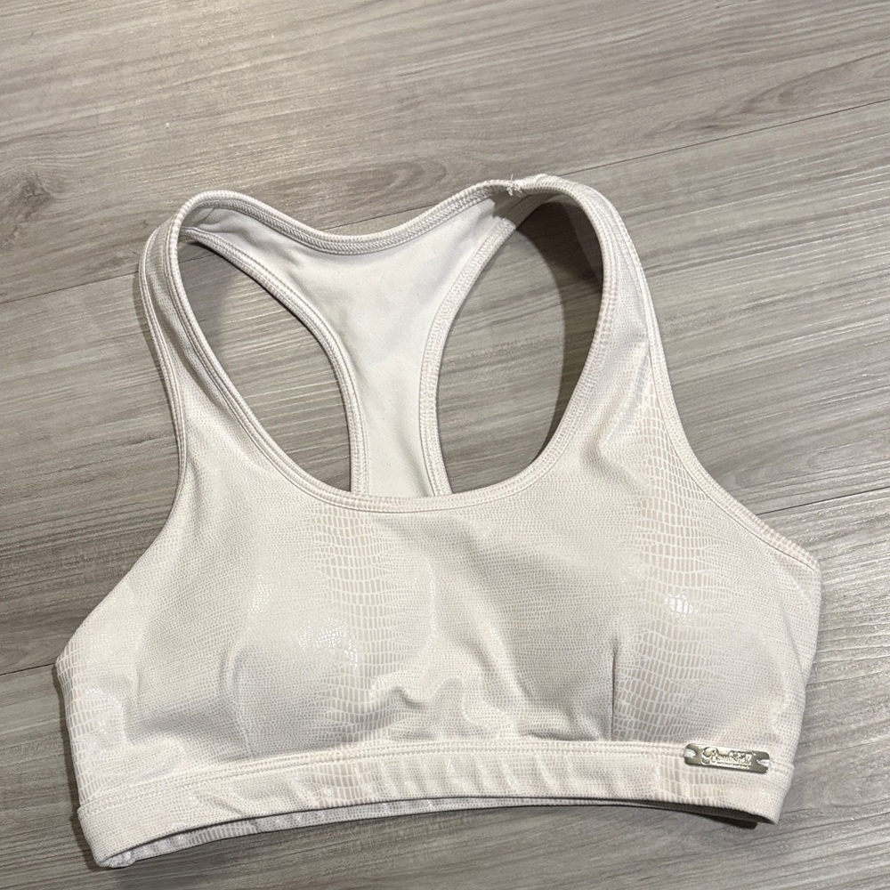 Bombshell sportswear snake skin bra white